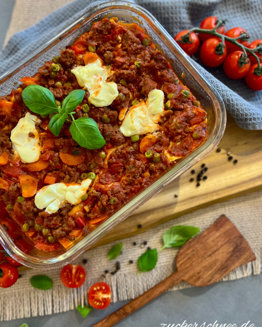 Lasagne ohne Bechamel & Käse