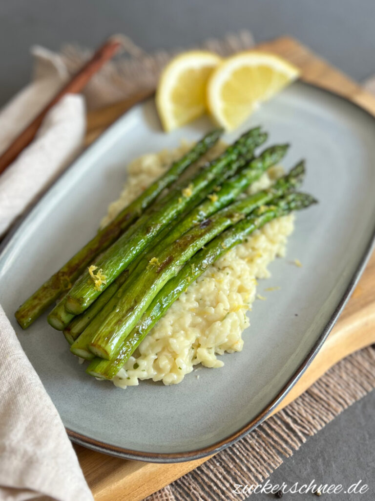 Risotto mit grünem Spargel ohne Alkohol