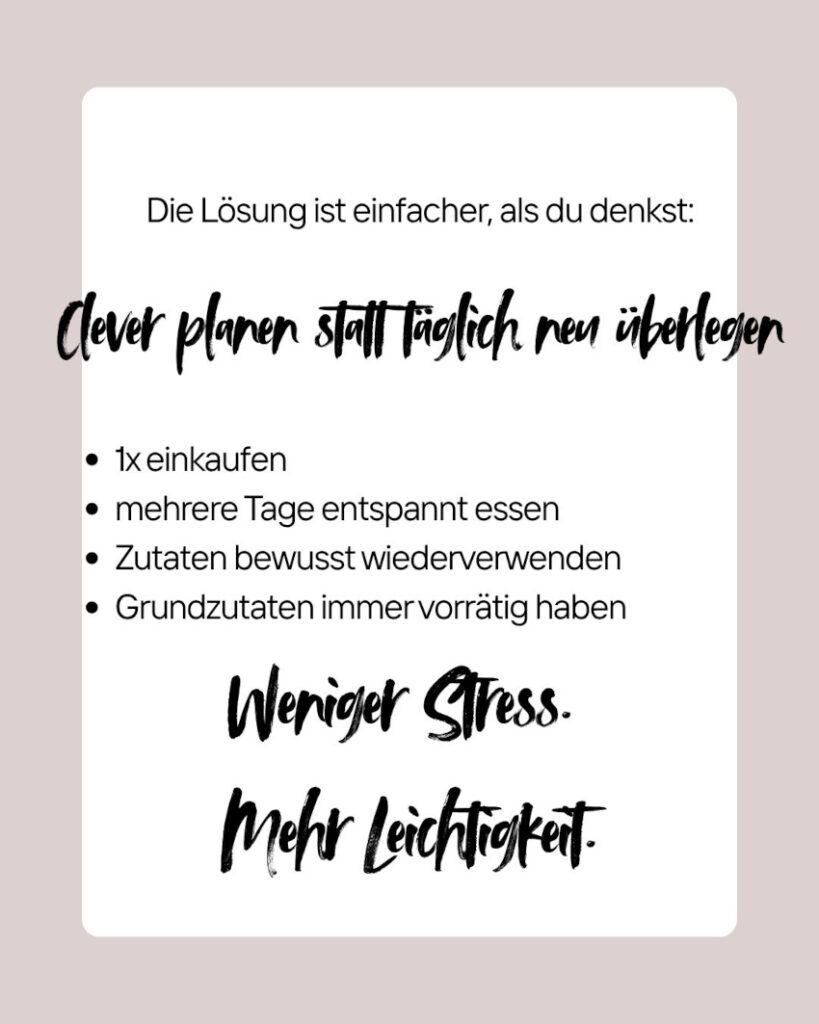 Clever planen entspannt kochen