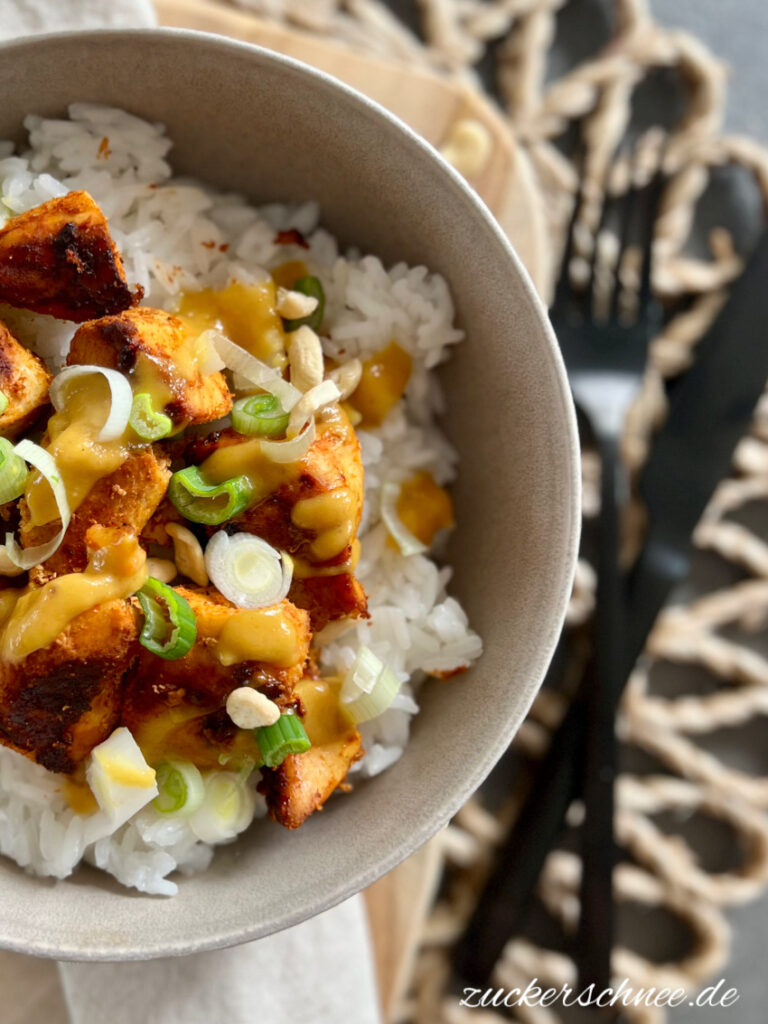 Reis Bowl mit Hähnchen Rezept