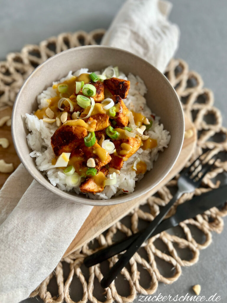 Schnelle Bowl mit Hähnchen und Reis
